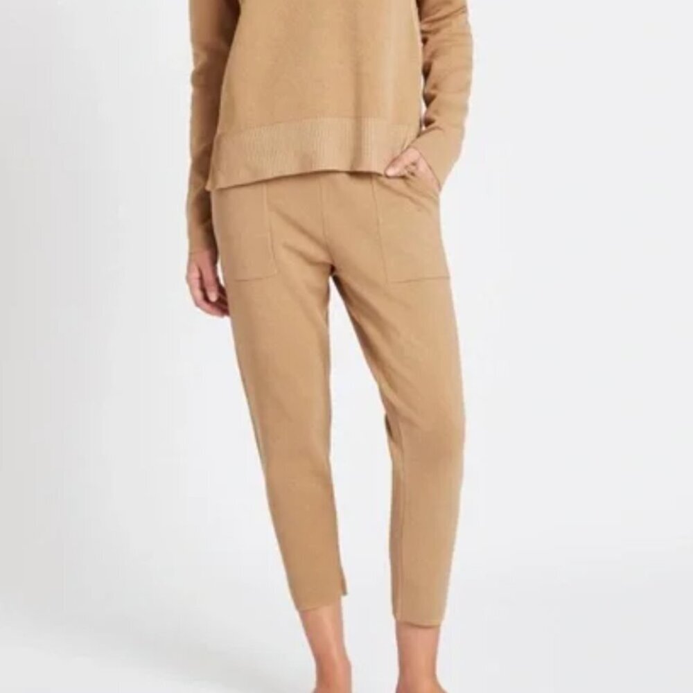 Camilla & Marc Charlton Relaxed Viscose Pant In Beige Melange Large